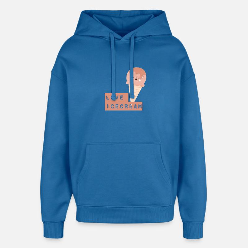 Süßes Eis mit Herzschrift - Oversized Unisex Hoodie von Stanley/Stella - Achtsames Blau