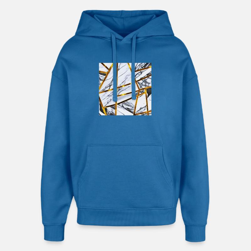 Marbre Or Blanc - Sweat à capuche unisexe Stanley/Stella Oversized - bleu attentif
