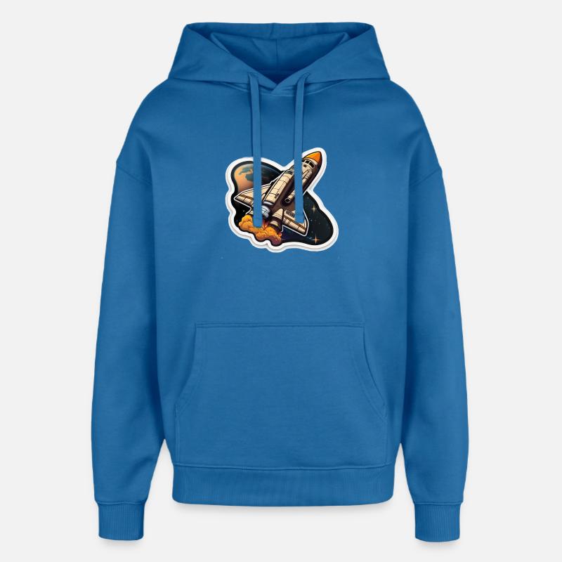 Fusée spatiale - Sweat à capuche unisexe Stanley/Stella Oversized - bleu attentif