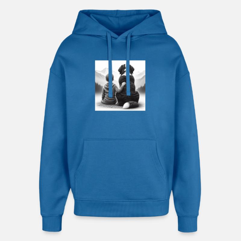 Bouvier bernois - Sweat à capuche unisexe Stanley/Stella Oversized - bleu attentif