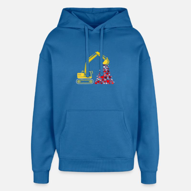 pelleteuse coeurs - Sweat à capuche unisexe Stanley/Stella Oversized - bleu attentif