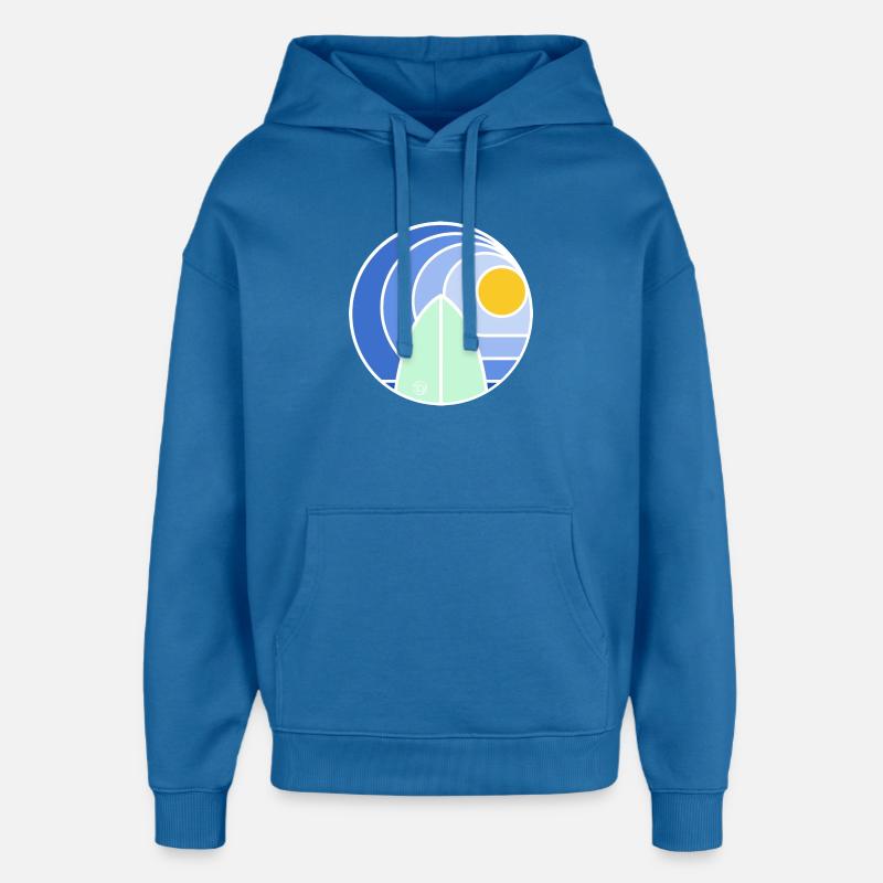 Surf Sundowner II (blanc) - Sweat à capuche unisexe Stanley/Stella Oversized - bleu attentif
