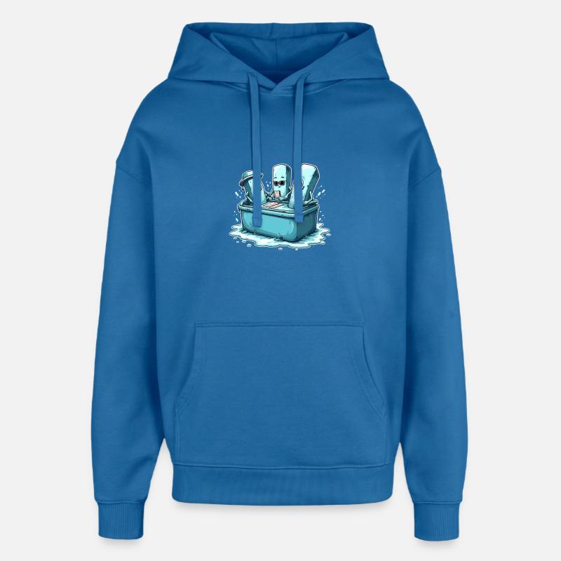 Icecube Lolly Pool Party Design - Sweat à capuche unisexe Stanley/Stella Oversized - bleu attentif