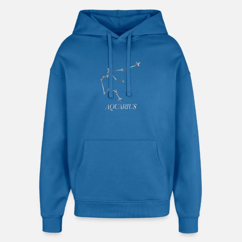 Aquarius Sternbild – Silber Minimal-Konstellation - Oversized Unisex Hoodie von Stanley/Stella - Achtsames Blau