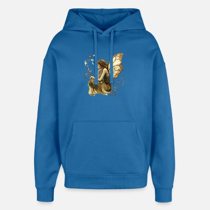 Fée noble aux ailes de papillon - Sweat à capuche unisexe Stanley/Stella Oversized - bleu attentif