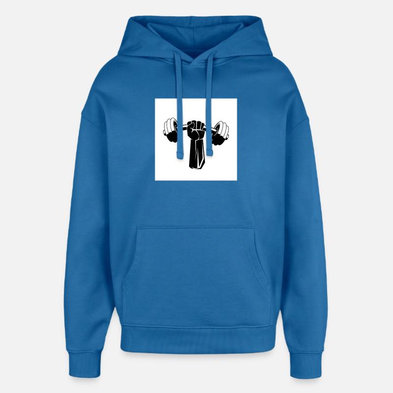 Force de l’haltère Kraftfist - Sweat à capuche unisexe Stanley/Stella Oversized - bleu attentif