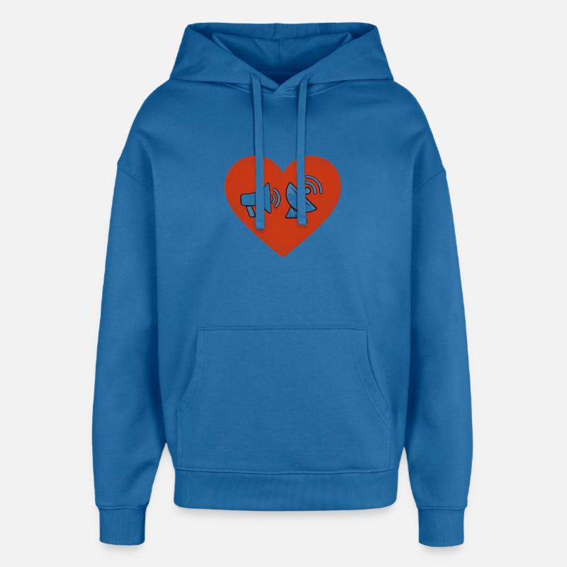 Au cœur de la communication - Sweat à capuche unisexe Stanley/Stella Oversized - bleu attentif