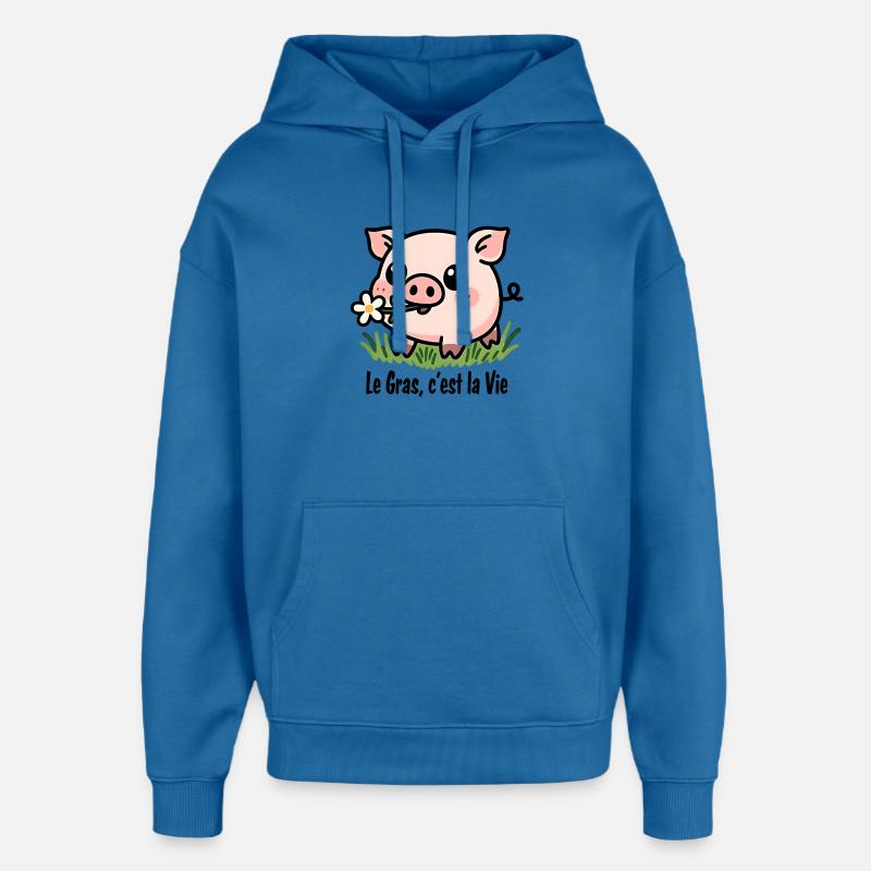Le Gras, c'est la Vie - Sweat à capuche unisexe Stanley/Stella Oversized - bleu attentif