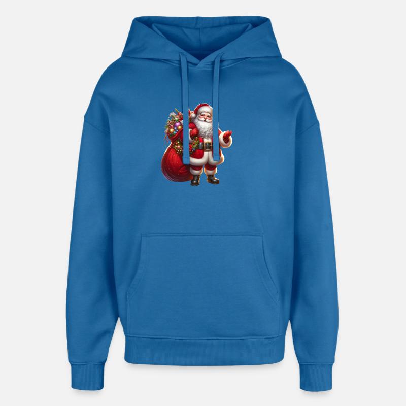 Père Noël avec sac cadeau - Sweat à capuche unisexe Stanley/Stella Oversized - bleu attentif