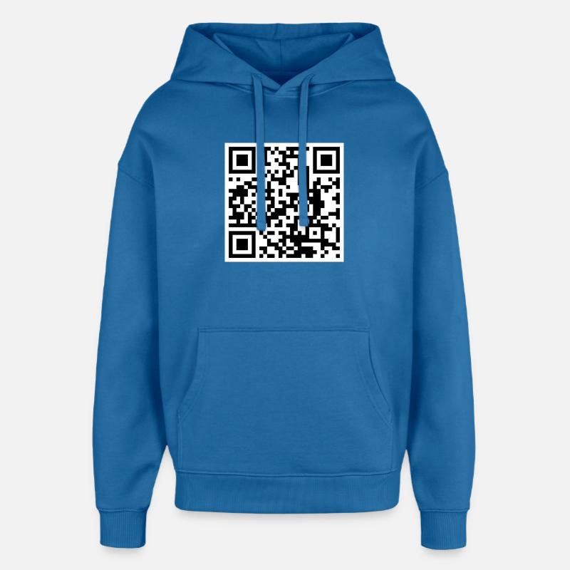 Qr code citation drôle humour  - Sweat à capuche unisexe Stanley/Stella Oversized - bleu attentif