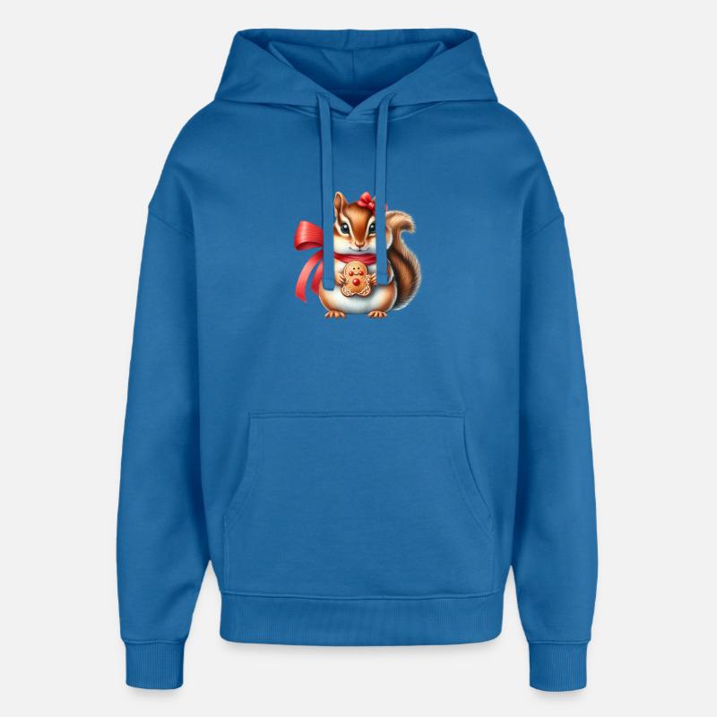 Ingwer-Eichhörnchen mit Keks - Oversized Unisex Hoodie von Stanley/Stella - Achtsames Blau