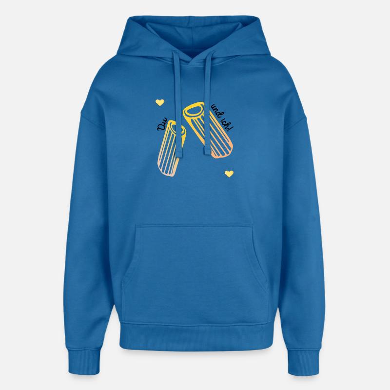 Amour des pâtes de la Saint-Valentin - Sweat à capuche unisexe Stanley/Stella Oversized - bleu attentif
