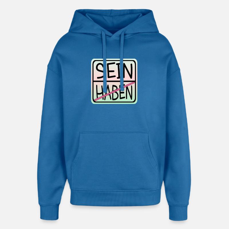 LA PLEINE CONSCIENCE EST - Sweat à capuche unisexe Stanley/Stella Oversized - bleu attentif