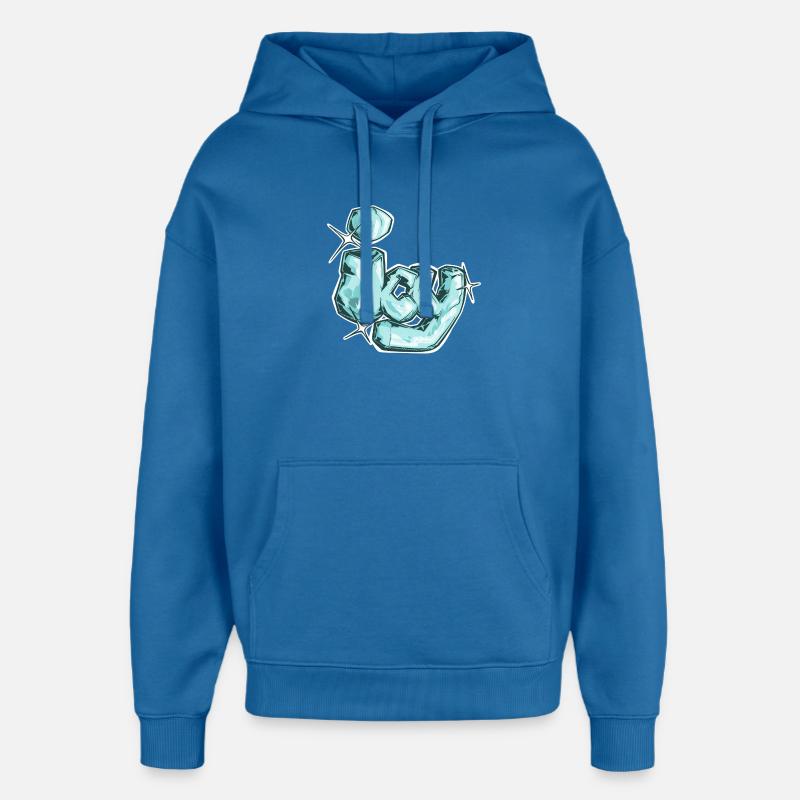 Eisig, ein gezogenes Wort - Oversized Unisex Hoodie von Stanley/Stella - Achtsames Blau