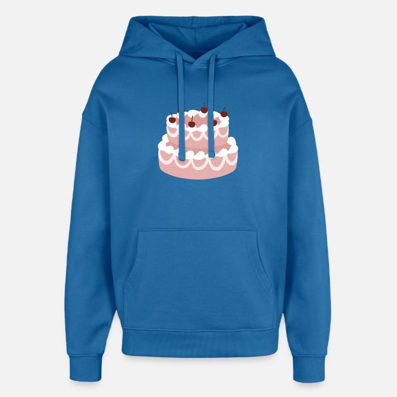 Cherry Pink Layer Cake - Oversized Unisex Hoodie by Stanley/Stella - mindful blue