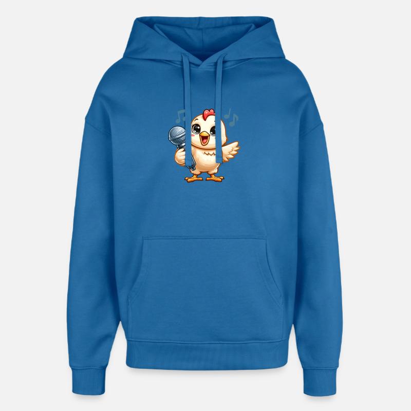 Karaoké pour filles avec micro - Sweat à capuche unisexe Stanley/Stella Oversized - bleu attentif