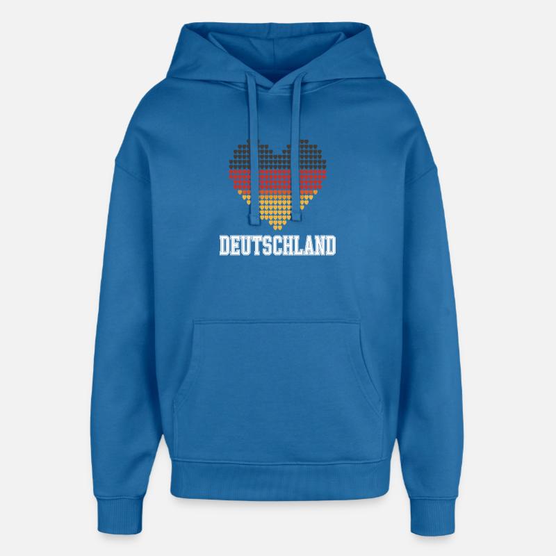 Gradient du cœur allemand - Sweat à capuche unisexe Stanley/Stella Oversized - bleu attentif