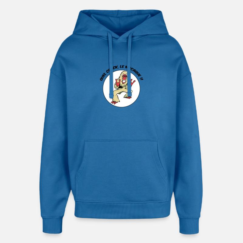 Quel crack, le macaque ! - Sweat à capuche unisexe Stanley/Stella Oversized - bleu attentif