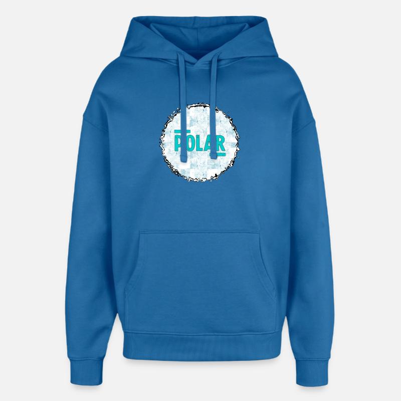 Polar Eisblau Logo Muster - Sweat à capuche unisexe Stanley/Stella Oversized - bleu attentif