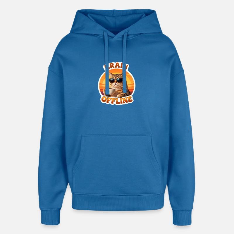 Chat Offline Café Soleil - Sweat à capuche unisexe Stanley/Stella Oversized - bleu attentif