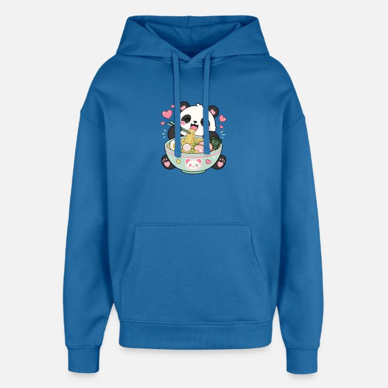 Kawaii Panda Ramen - Sweat à capuche unisexe Stanley/Stella Oversized - bleu attentif