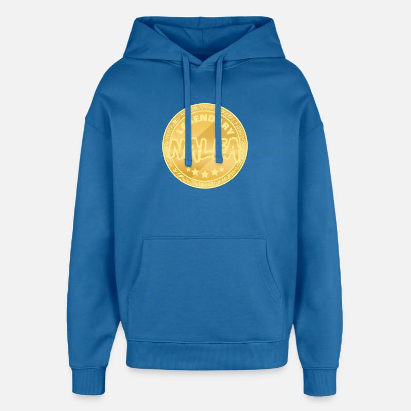 Cadeau pour Nalea - Sweat à capuche unisexe Stanley/Stella Oversized - bleu attentif