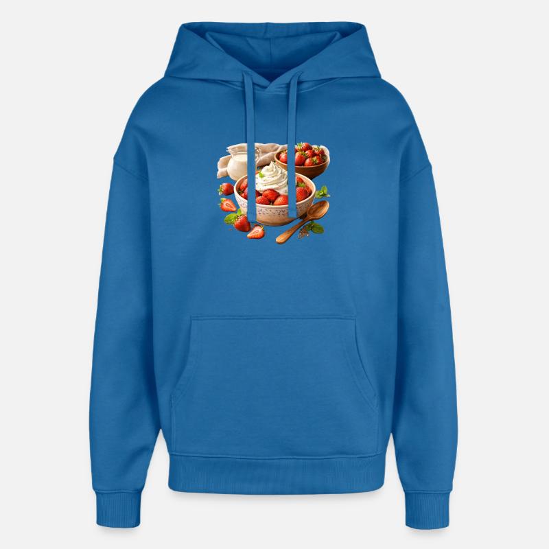 Fraises à la crème - Sweat à capuche unisexe Stanley/Stella Oversized - bleu attentif