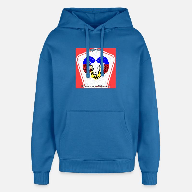Capricorne - Sweat à capuche unisexe Stanley/Stella Oversized - bleu attentif