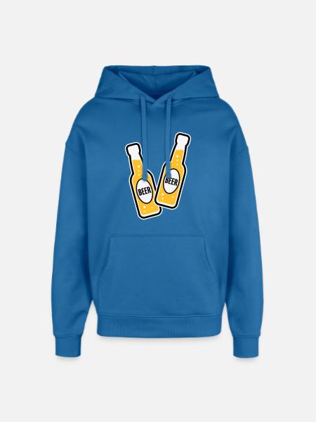 2 Bierflaschen (Bier / POS 3C) - Oversized Unisex Hoodie von Stanley/Stella - Achtsames Blau