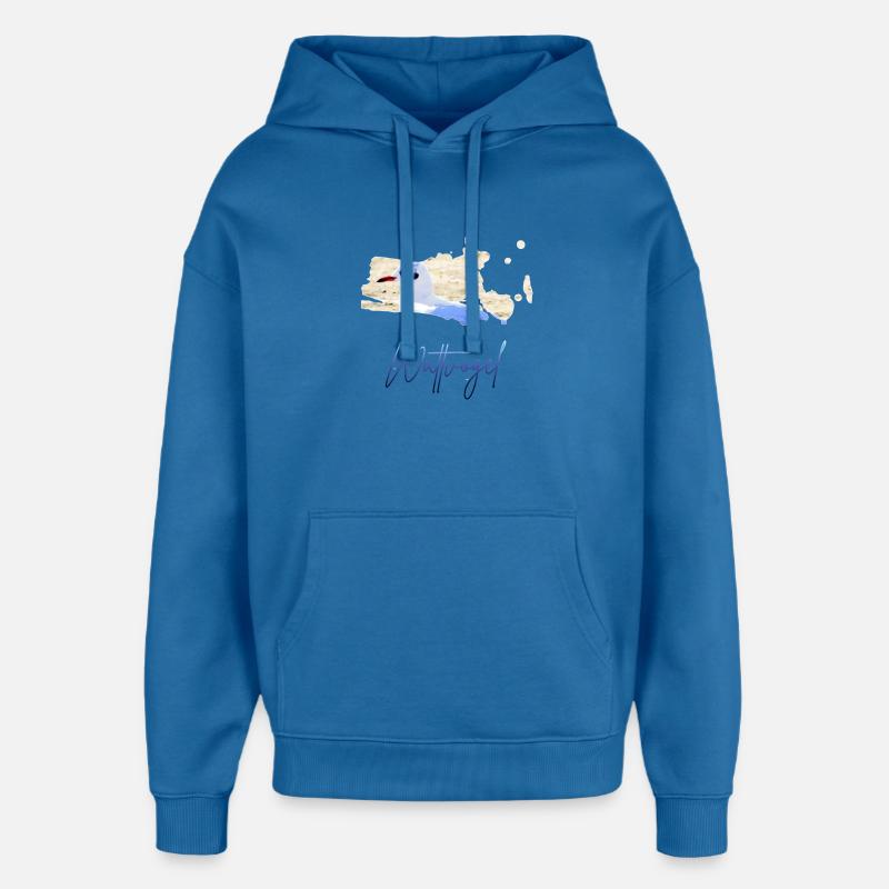 Wattvogel_2 - Sweat à capuche unisexe Stanley/Stella Oversized - bleu attentif