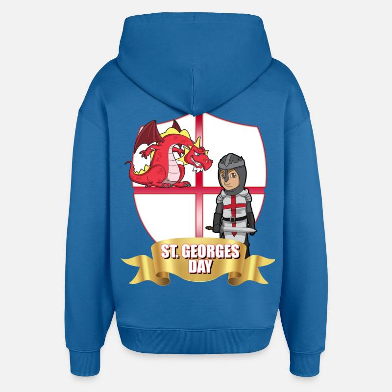 Chevalier Dragon de la Saint-Georges - Sweat à capuche unisexe Stanley/Stella Oversized - bleu attentif