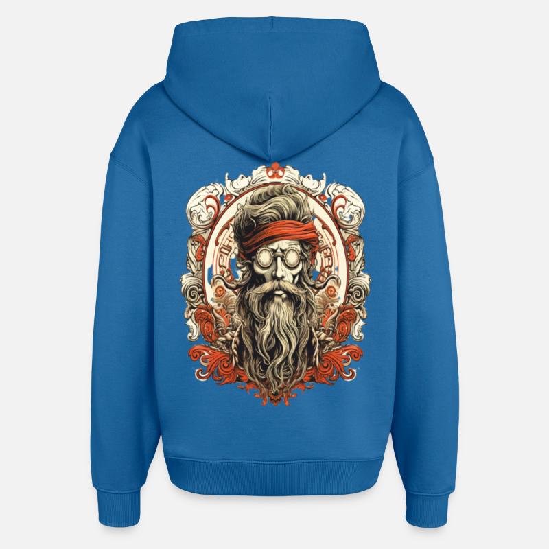 Rétro Ghost Hunter TattooDesign - Sweat à capuche unisexe Stanley/Stella Oversized - bleu attentif