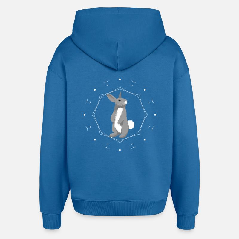 Lapin dans l’anneau de géométrie - Sweat à capuche unisexe Stanley/Stella Oversized - bleu attentif