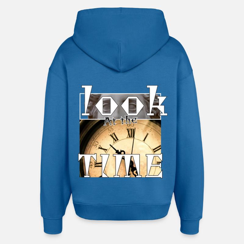 Regarde l'heure - Sweat à capuche unisexe Stanley/Stella Oversized - bleu attentif