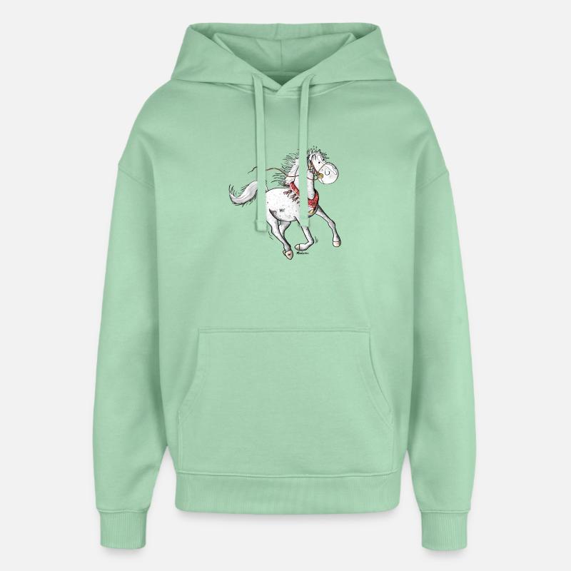 Cheval Arabe Mignon - Chevaux - Sweat à capuche unisexe Stanley/Stella Oversized - jade brumeux