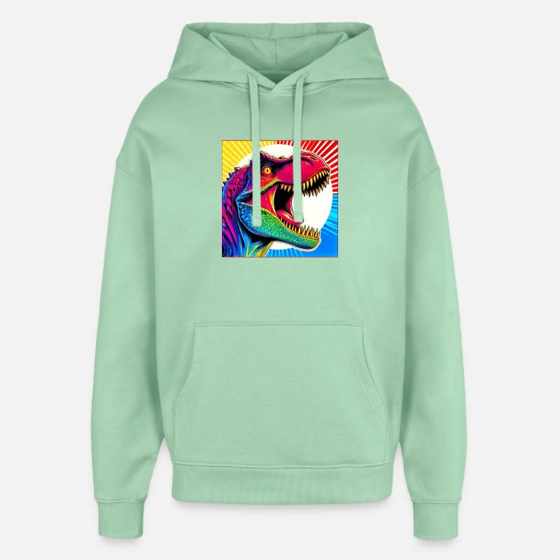 dinosaure - Sweat à capuche unisexe Stanley/Stella Oversized - jade brumeux