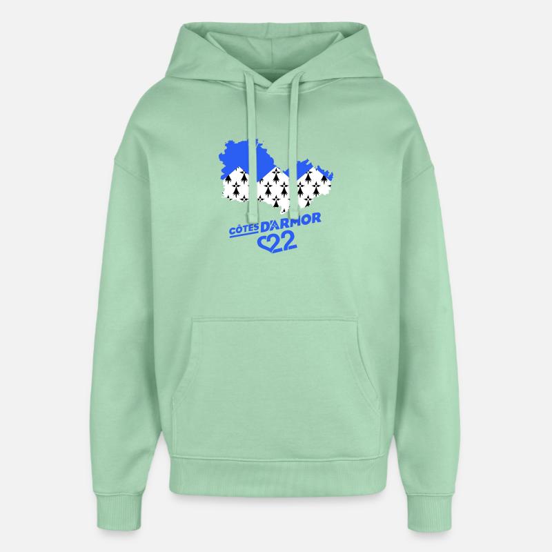 Cotes d'Armor 22  - Sweat à capuche unisexe Stanley/Stella Oversized - jade brumeux