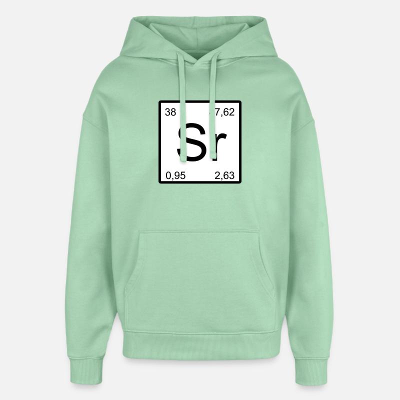 Symbole d’élément Sr Strontium Minimal Design - Sweat à capuche unisexe Stanley/Stella Oversized - jade brumeux