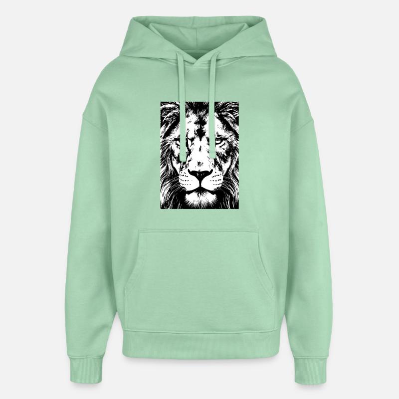 Regard de Lion Intense Puissance - Sweat à capuche unisexe Stanley/Stella Oversized - jade brumeux