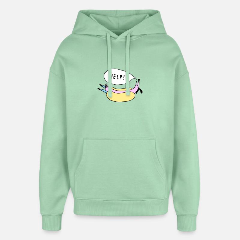 Help_Hot_Dog - Sweat à capuche unisexe Stanley/Stella Oversized - jade brumeux