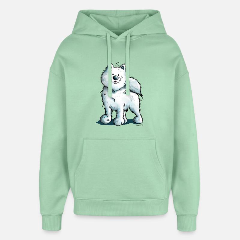 Søde Samojedhund - Hættetrøje unisex Stanley/Stella Oversized - tåget jade