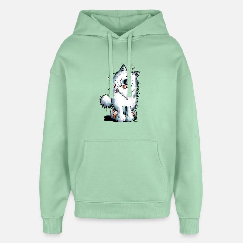 Mignon Samoyède Chien - Sweat à capuche unisexe Stanley/Stella Oversized - jade brumeux
