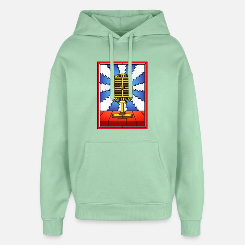 Conception rétro de vitrail micro - Sweat à capuche unisexe Stanley/Stella Oversized - jade brumeux