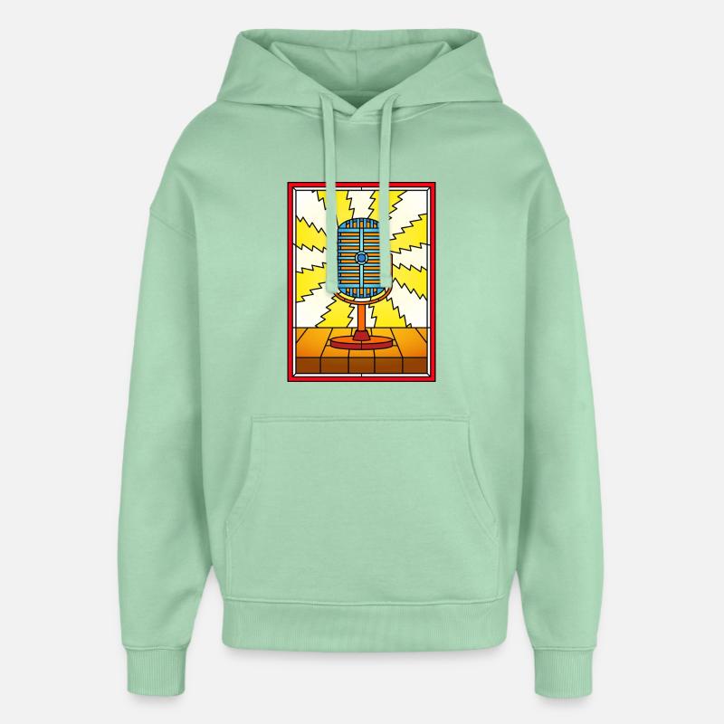 Rafale d’éclairs de micro rétro - Sweat à capuche unisexe Stanley/Stella Oversized - jade brumeux