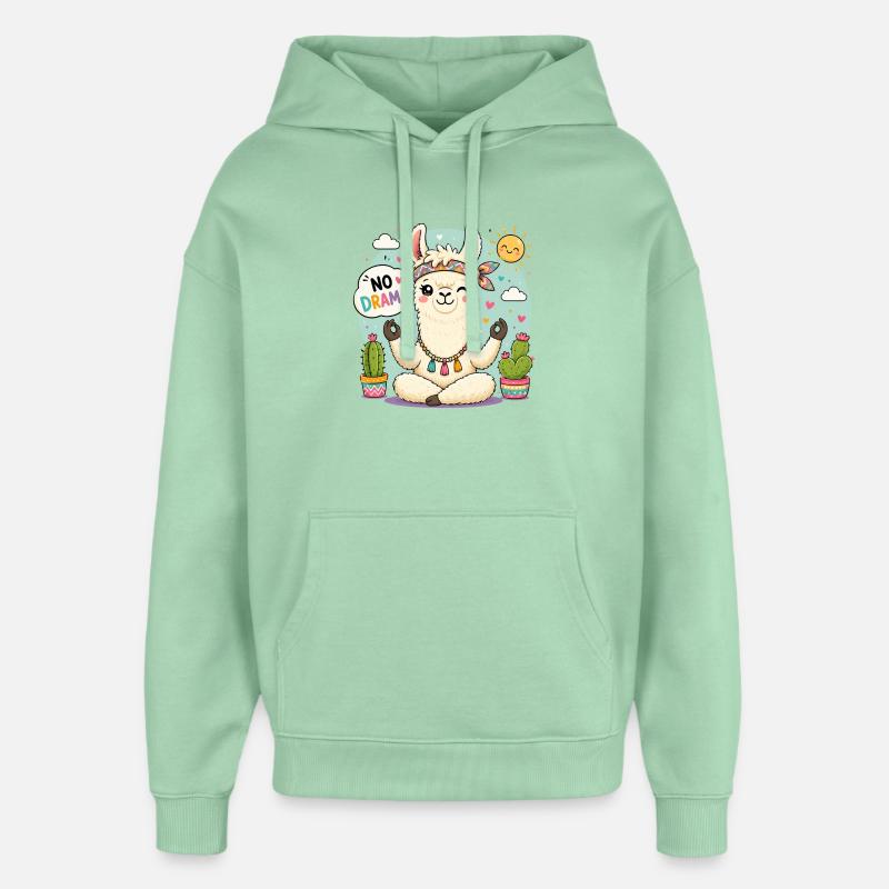 Pas de drame Lama - Sweat à capuche unisexe Stanley/Stella Oversized - jade brumeux