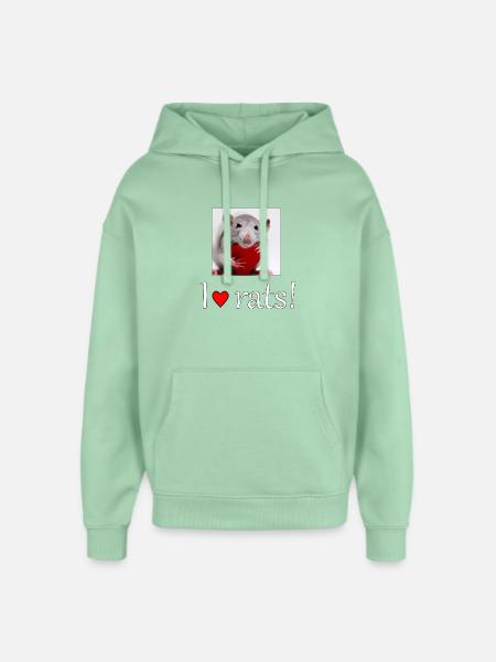 Ratte mit Herz - Oversized Unisex Hoodie von Stanley/Stella - Nebeljade