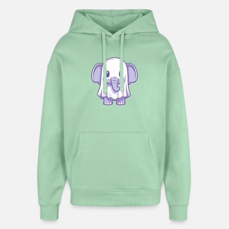 Éléphant Halloween Fantôme - Sweat à capuche unisexe Stanley/Stella Oversized - jade brumeux