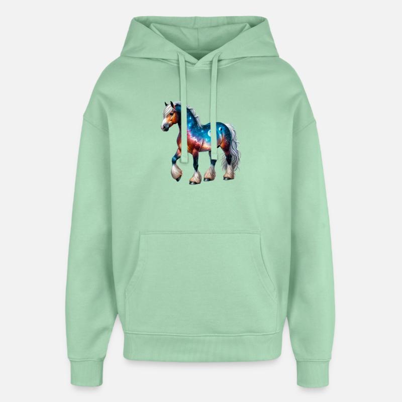 Cheval - Sweat à capuche unisexe Stanley/Stella Oversized - jade brumeux