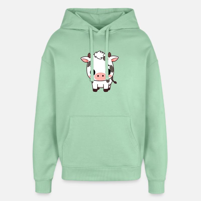 Vache mignonne - Sweat à capuche unisexe Stanley/Stella Oversized - jade brumeux