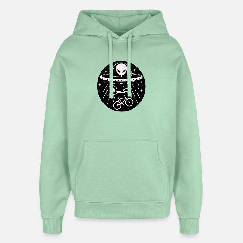Enlèvement en vélo spatial - Sweat à capuche unisexe Stanley/Stella Oversized - jade brumeux